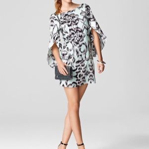 Milly Silk Long Sleeve Scoop Neck Shift Dress